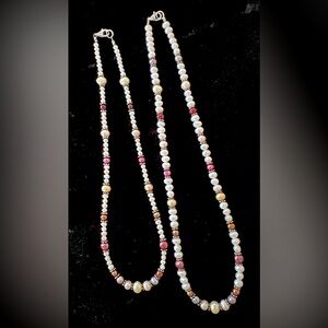 NECKLACE SET VINTAGE PEARL Mother Daughter Set  Share or Wear 2
